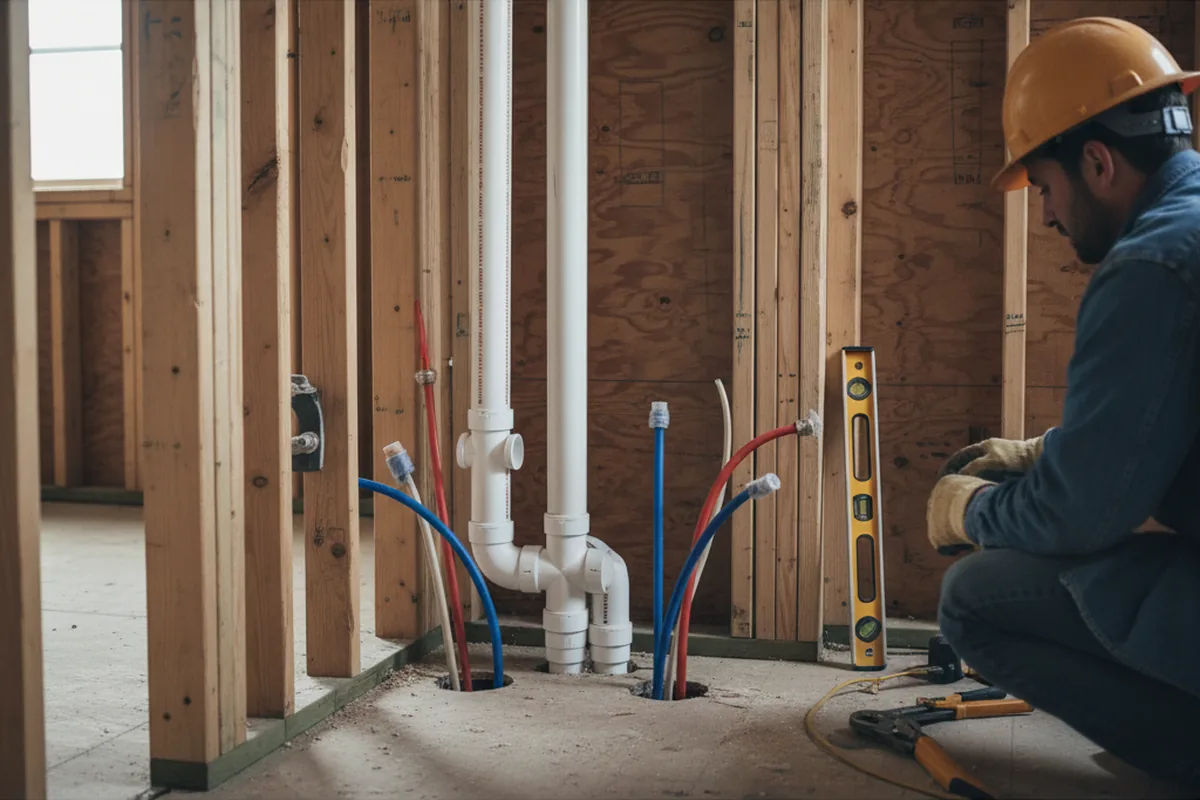 Drain and supply rough-in during Toilet Repair and Installation in Stockertown