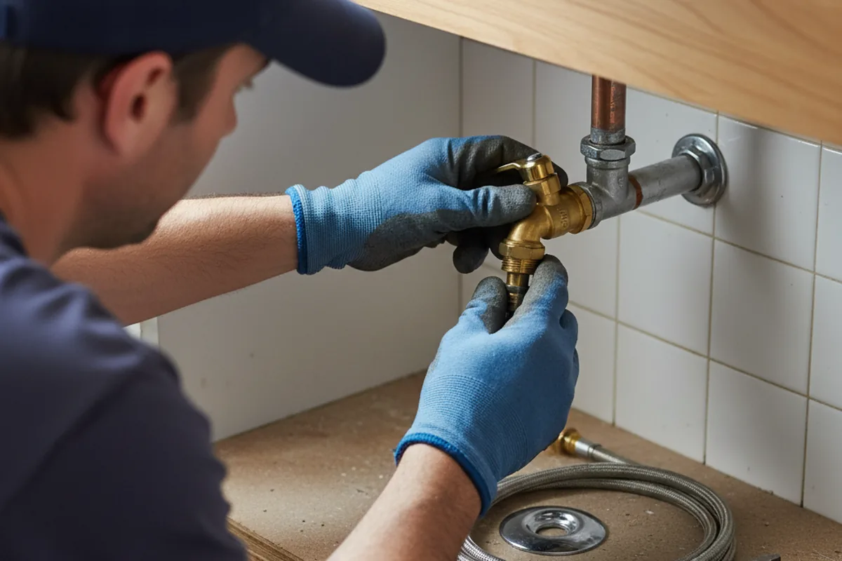 Shutoff valve and fitting work during Emergency Plumbing in Stockertown